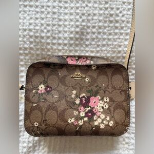 Coach Mini Camera Bag in Signature Evergreen Floral Print